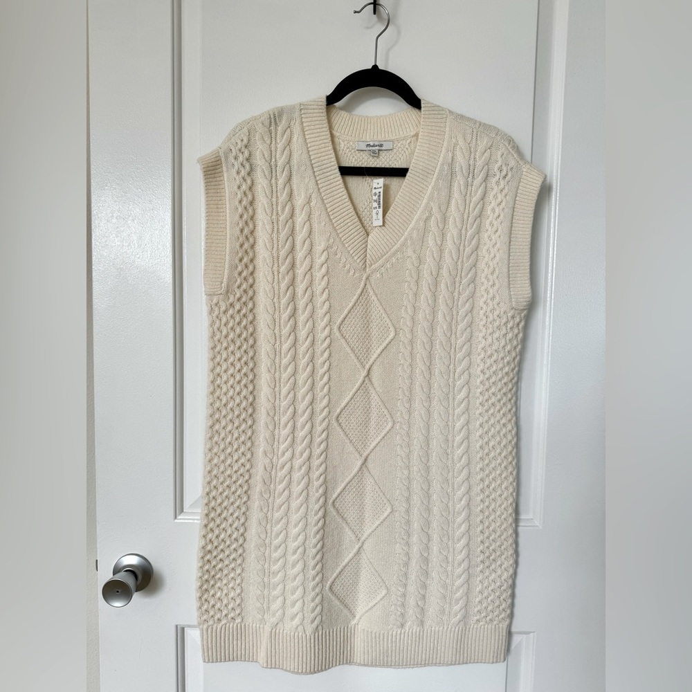 Madewell cable knit oversized mini sweater dress